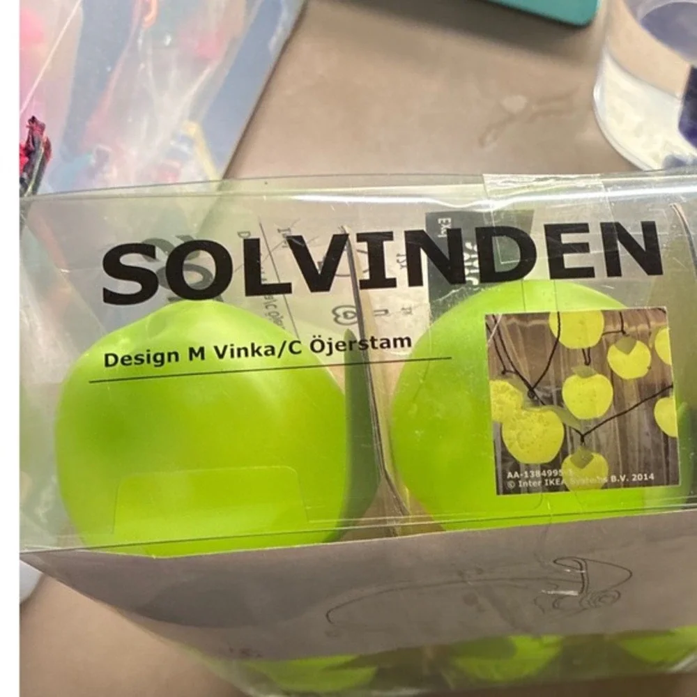 IKEA Solvinden Green Apple 12 Light Covers Cute Kitschy‎ new in box READ